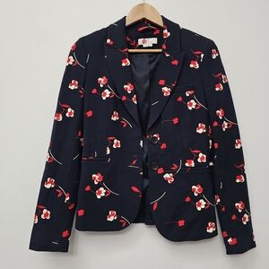 Boden Elizabeth Navy Bold Floral Ponte  Blazer Size US 4